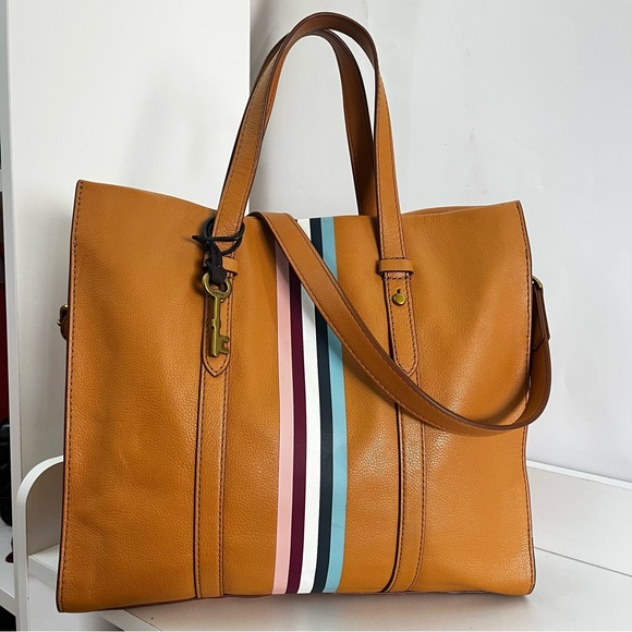 Fossil Handbags - FOSSIL Kingston Carmen Sydney Maddox Stripe Tote Satchel Handbag